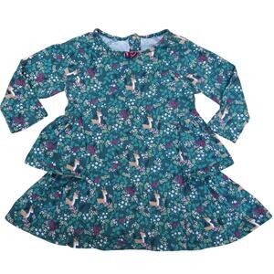 Gymboree Baby Tiered Dress '17 Deer Woods Long Sleeves Stretch 12-18mos